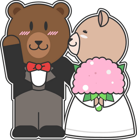 charming bear wedding characters on transparent background - Download Free Stock Videos Pikwizard.com