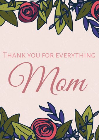 Elegant Floral Thank You Card for Mother - Download Free Stock Templates Pikwizard.com