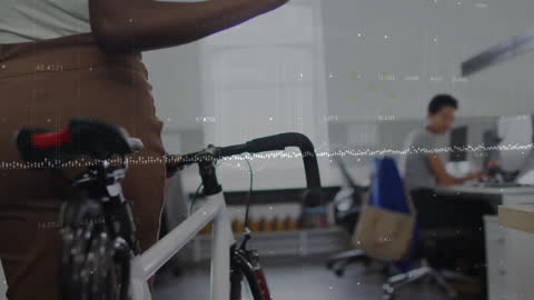 Modern Office with Data Visualizations and Collaborative Work Environment