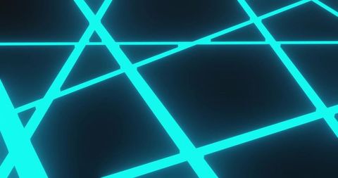 Futuristic glowing turquoise grid in digital art design