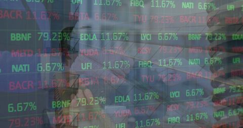 Woman Paying Credit Card Amid Stock Market Data - Download Free Stock Images Pikwizard.com