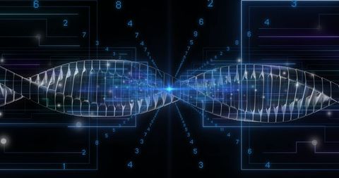 DNA and Digital Network Conceptual Design on Dark Background - Download Free Stock Images Pikwizard.com