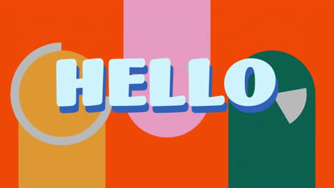 Colorful Geometric "Hello" Text Animation