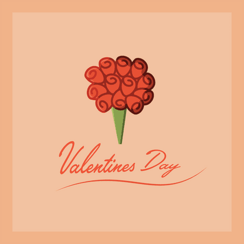 Valentine's Day Flowers Icon on Transparent Background