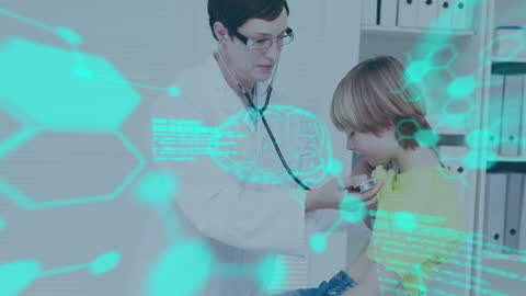 Digital Health Concept with Doctor Examining Patient