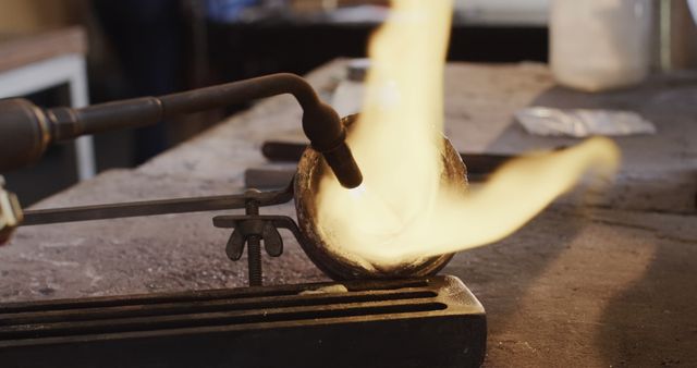 Close-Up of Metalworker Using Torch for Casting - Download Free Stock Images Pikwizard.com