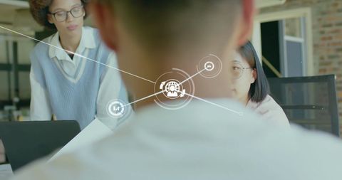 Connected Business Team in Modern Office Analyzing Data