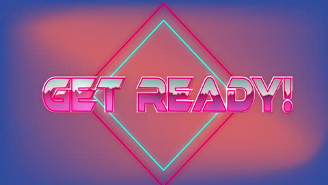 Retro Get Ready Neon Typography Design