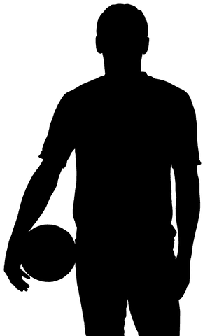 Transparent Silhouette of Man Holding Ball and Preparing to Throw