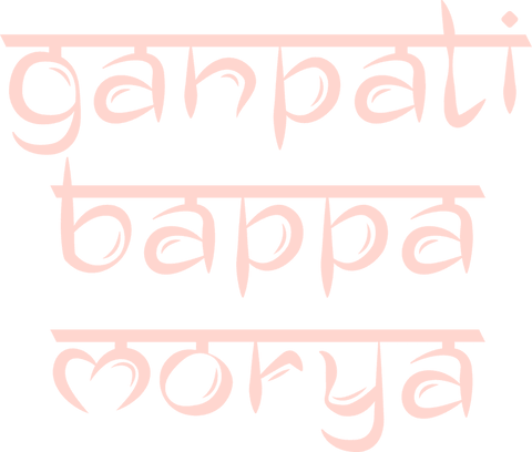 Pastel pink calligraphy of ganpati bappa morya on transparent background