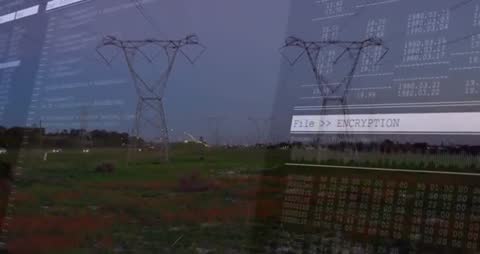 High-Voltage Towers and Cybersecurity at Twilight