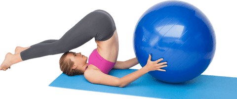 Transparent Fitness Routine Woman with Exercise Ball - Download Free Stock Videos Pikwizard.com