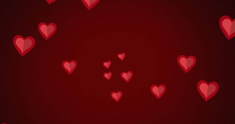 Red Hearts Scattering on Dark Red Background for Valentine's Day Design - Download Free Stock Images Pikwizard.com
