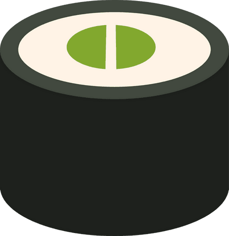 transparent vector sushi roll illustration with green filling - Download Free Stock Videos Pikwizard.com