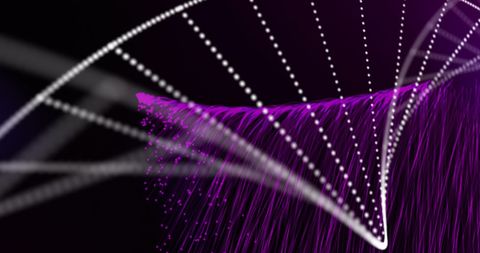 digital dna strand with purple light trails on black - Download Free Stock Images Pikwizard.com