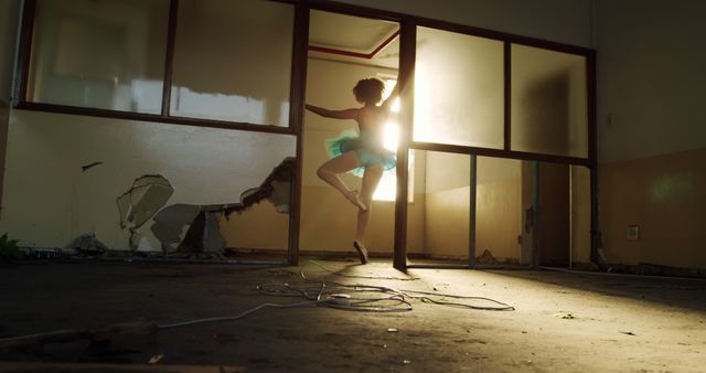 Ballerina Practicing in Abandoned Building - Download Free Stock Images Pikwizard.com