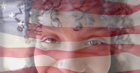 Smiling Woman Blended with American Flag Depicting Patriotism - Download Free Stock Images Pikwizard.com