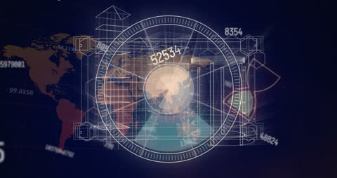 Animation Illustration of Digital Padlock on Futuristic Interface