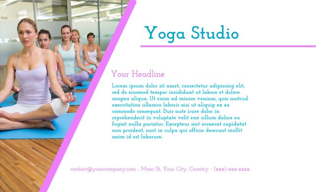 Yoga Studio Flyer with Group Meditation Promoting Wellness Classes - Download Free Stock Templates Pikwizard.com