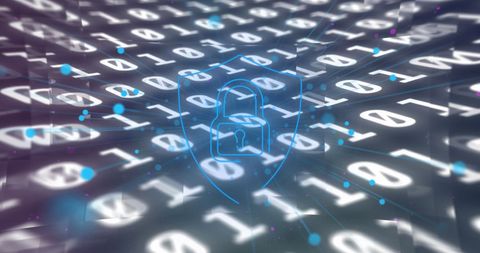 Cyber Security Padlock Over Binary Code Background - Download Free Stock Images Pikwizard.com
