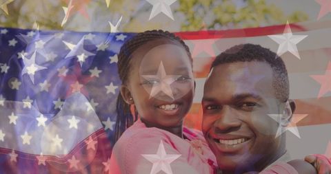 Father-Daughter Bond and Patriotism with American Flag - Download Free Stock Images Pikwizard.com