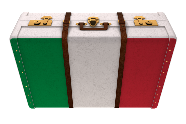 Stylish Leather Suitcase with Italian Flag on Transparent Background - Download Free Stock Videos Pikwizard.com