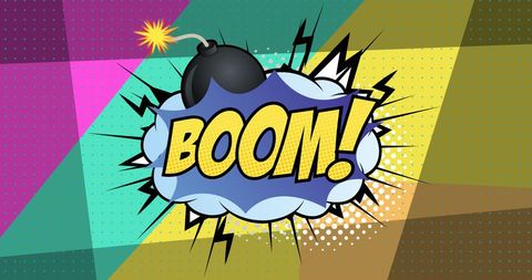 Colorful Comic Style BOOM Explosion Graphic