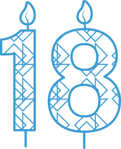blue pattern birthday candles on transparent background 18 design - Download Free Stock Videos Pikwizard.com