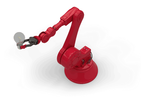 transparent red robotic arm holding light bulb for innovation - Download Free Stock Videos Pikwizard.com