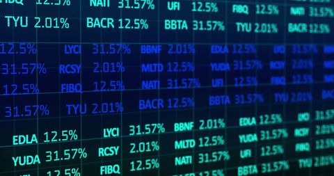 Digital Stock Market Ticker with Financial Data and Percentages - Download Free Stock Images Pikwizard.com