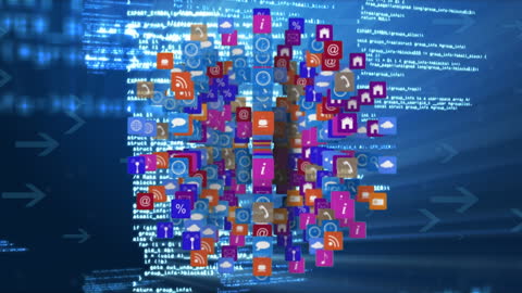 Digital Media and Data Processing Conceptual Illustration
