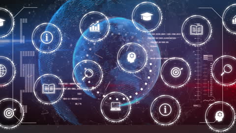 Global Network Connections and Icons Overlay