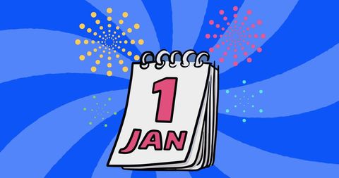 Bold January First New Year Celebration Calendar Design