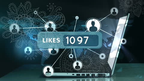 Networking Connections with Social Media Icons and Digital Interactions