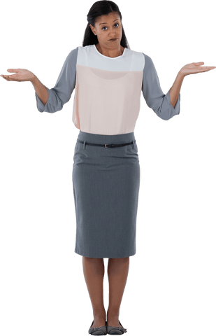 transparent frowning businesswoman shrugging with uncertainty - Download Free Stock Videos Pikwizard.com