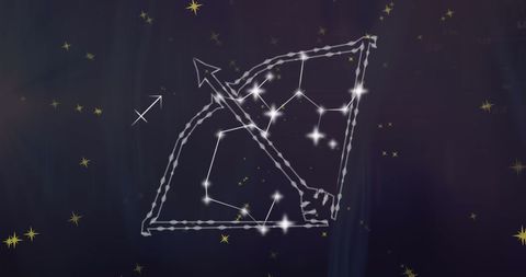 Sagittarius Zodiac Symbol in Starry Night Sky - Download Free Stock Images Pikwizard.com