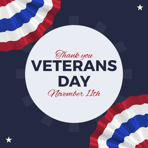 Veterans Day Celebration with Patriotic Colors and Thank You Message - Download Free Stock Templates Pikwizard.com