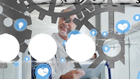 Innovative Healthcare Technology Concept with Network Visualization