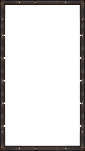 Copper art deco frame border with transparent background