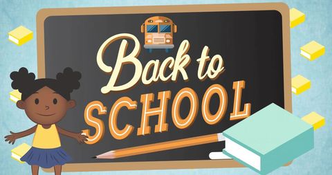 Cheerful Back to School Design with Blackboard