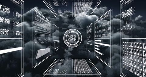 Futuristic Digital Data Interface in Cloud Environment - Download Free Stock Images Pikwizard.com