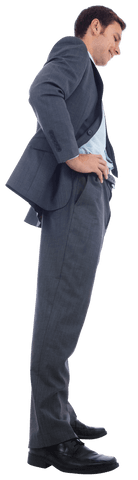 Confident Businessman Transparent Background with Hands on Hips
