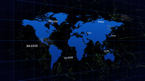 Global Data Map with Financial Statistics Overlay