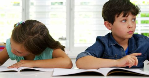 Children Studying Together in Cozy Classroom Setup - Download Free Stock Images Pikwizard.com