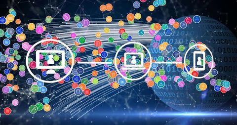 Global Network Connecting Digital Interfaces and Binary Code - Download Free Stock Images Pikwizard.com