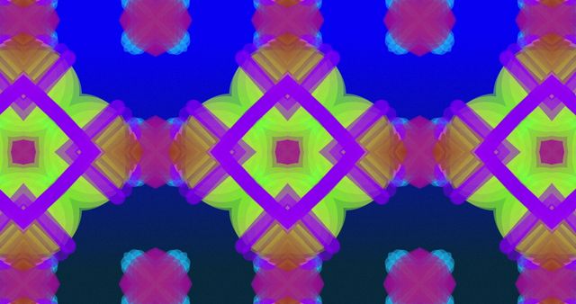 Colorful Symmetrical Kaleidoscope Abstract Patterns on Gradient Blue Background - Download Free Stock Images Pikwizard.com