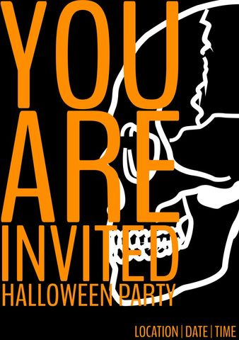 Halloween Party Invitation With Ghostly Silhouette - Download Free Stock Templates Pikwizard.com