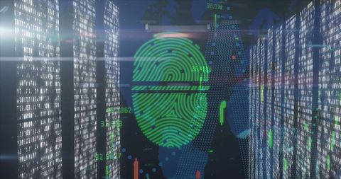 Fingerprint Biometric Identity Encrypted Over Digital Network - Download Free Stock Images Pikwizard.com