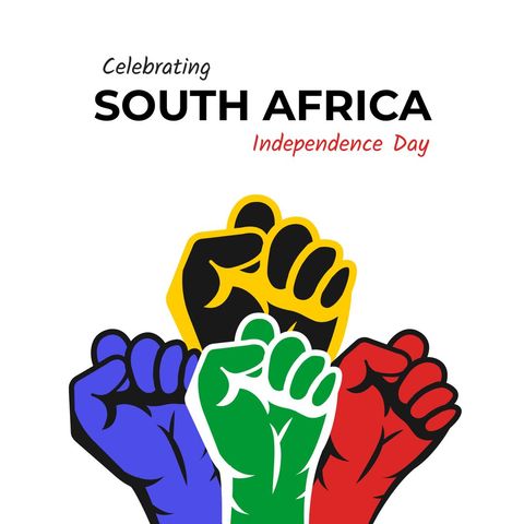 Colorful Fists Celebrating South Africa Independence Day