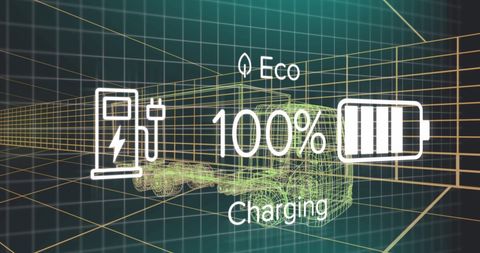 Digital Interface Displays Eco Truck Charging Status - Download Free Stock Images Pikwizard.com